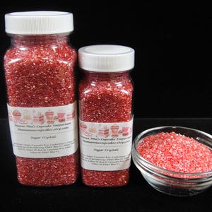 Red Shimmer Course Sanding Sugar, Weddings, Cocktail Sugar, Rimming Sugar, Christmas Sprinkles, Cake Pop Sprinkles, Cupcake Sprinkles