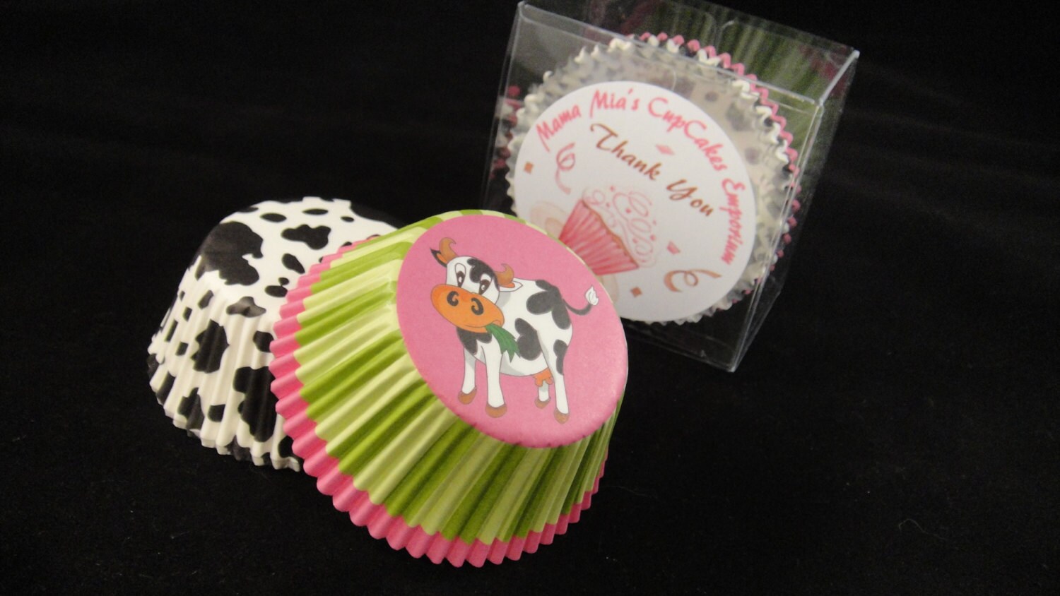Girl and Boy Cow Cupcake Liners Cow Cupcakes Baby Showers Barnyard Birthday Parties Cowgirl Cowboy Gender Reveals Quantity 50
