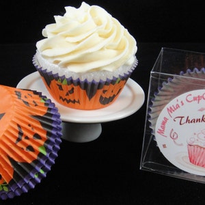 Halloween Jack-o-Lantern Cupcake Liners, Halloween, Halloween Party, Kids Party, Halloween Cupcakes Quantity 25 image 2