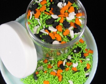 Halloween Sprinkle Mix 1, Ghosts, Bats, Pumpkins and Jimmies, Cupcake Sprinkles, Cake Pop Sprinkles, Kids Parties, Halloween Parties