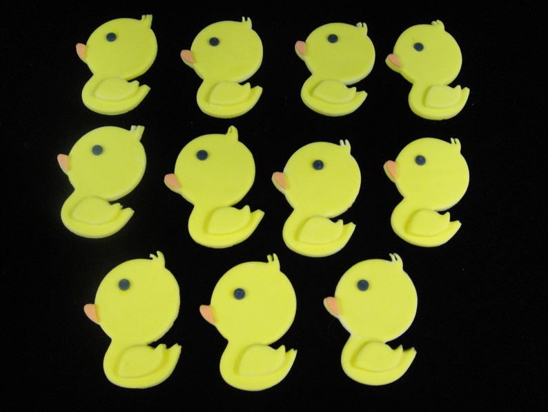 Edible Baby Ducks Cupcake Toppers Fondant Toppers Cupcake Etsy
