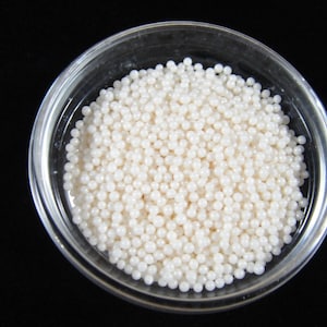White Shimmer Sugar Pearls 2mm, Cake Pop Sprinkles, Ivory Candy Beads, Ivory Sprinkles, Cupcake Sprinkles, Non-Pareils, Weddings