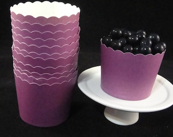 Violet Metallic  Baking Cups, Candy Cups, Dip Cups, Nut Cups, Weddings, Party Cups, Candy Buffets, Wedding Cupcakes, Favor Cups, QTY 12