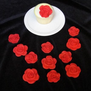 Red Roses1 Fondant Cupcake Toppers image 2