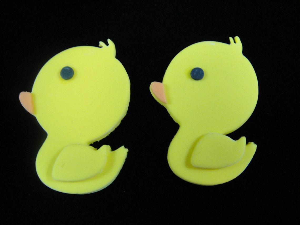Edible Baby Ducks Cupcake Toppers Fondant Toppers Cupcake Etsy