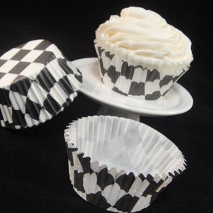 Black Checkerboard Cupcake Liners
