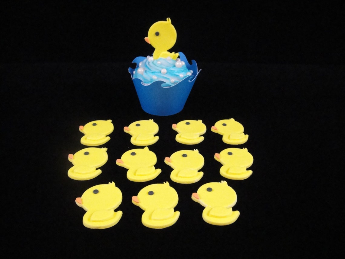 Edible Baby Ducks Cupcake Toppers Fondant Toppers Cupcake Etsy
