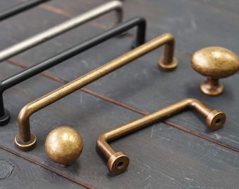 Antique Copper Cabinet Handle - Minimalist Zinc Alloy Drawer Pull