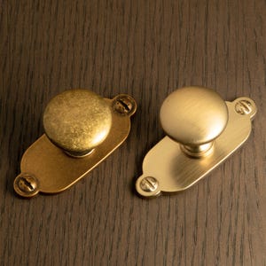 Antique Bronze Cabinet Knobs with Backplate: Vintage Dresser Pulls