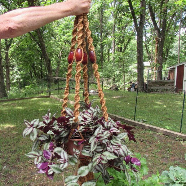 Beaded Plant Hanger Etsy