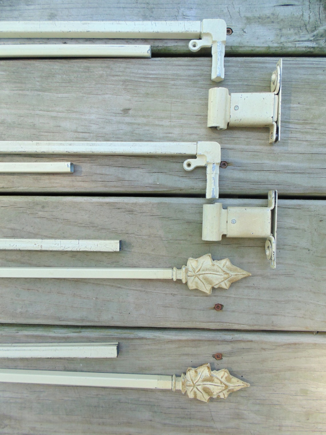 Swing Away CURTAIN RODS 2 pair with wall brackets VICTORIAN Etsy