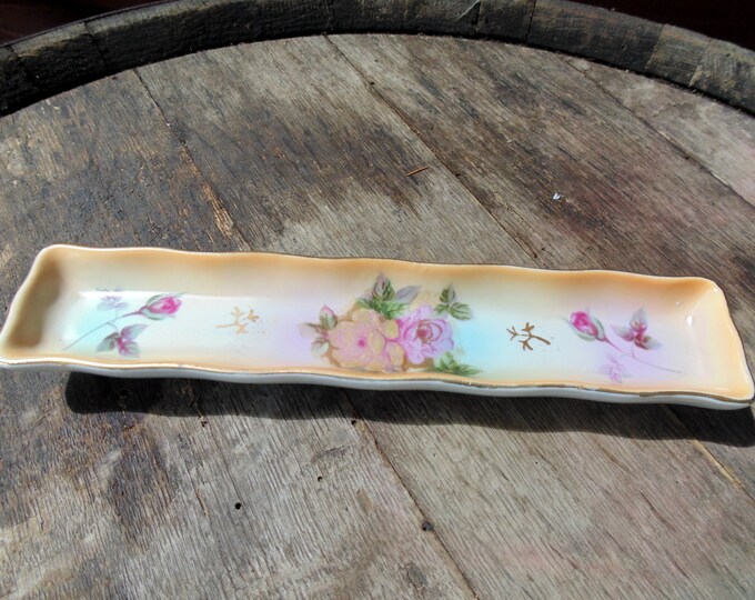 Lovely Porcelain Vanity Accessory Dresser Tray Trinket Dish Etsy