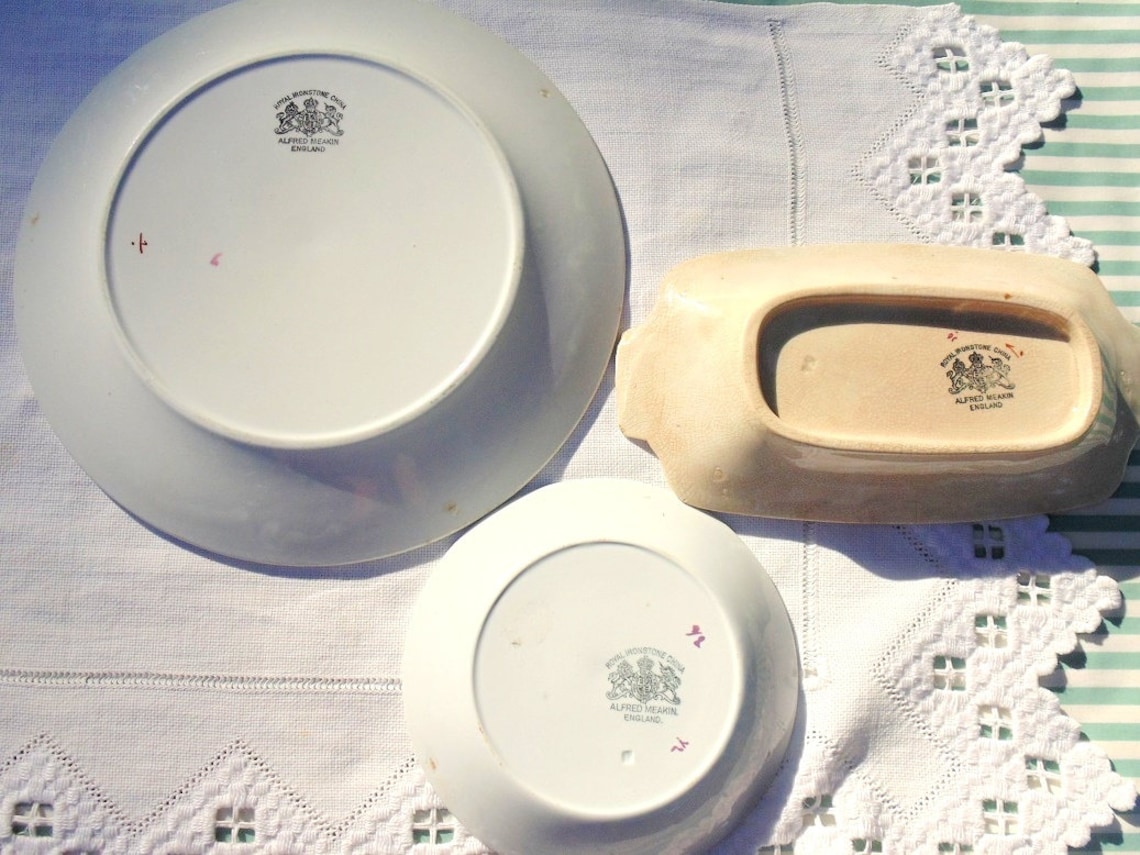 Alfred Meakin Butter Dish Copper Lustre Tea Leaf Etsy