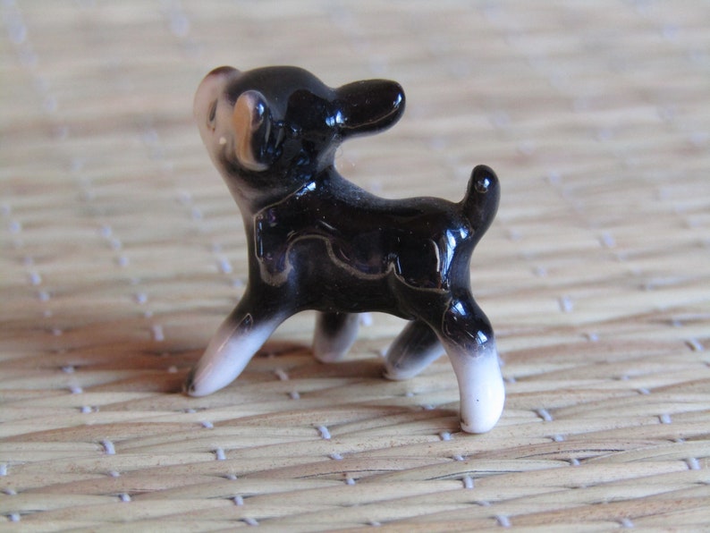 Baby Animal Bone China Figurine Miniature Cow Eensy Weensy Calf Baby Cow