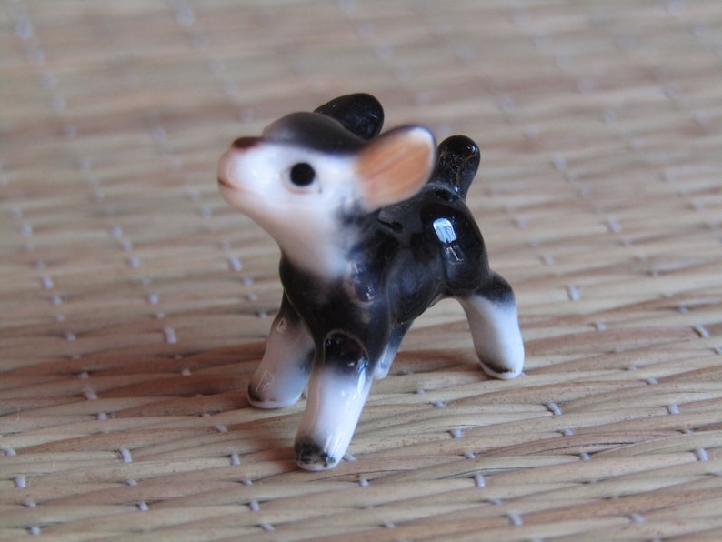 Baby Animal Bone China Figurine Miniature Cow Eensy Weensy Calf Baby Cow