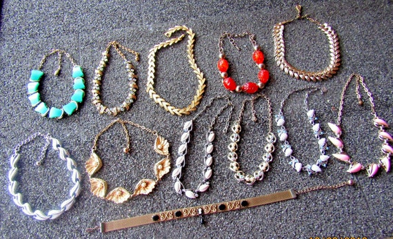 Vintage Necklace Lot, 12 Vintage Necklaces, Choker