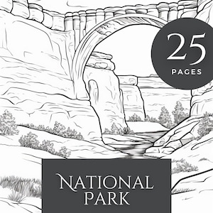 National Park Coloring Book Volume 1 Printable Nature Scenes Mix and Match Pages Fun Adult Kids Digital Download