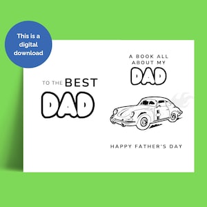 Livre personnalisable pour la fête des pères par enfants - Dessinez, écrivez et créez le cadeau parfait pour papa - Plus qu'une carte mais un livre personnalisé pour papa