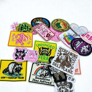 Raccoon Iron On Patch – Sarcastic Embroidered Patch – Funny Quote Patch for Jackets, Backpacks, DIY Crafts