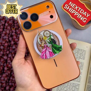 Fantasy Witch Sisters Phone Grip – Magical Castle Stained Glass Phone Holder