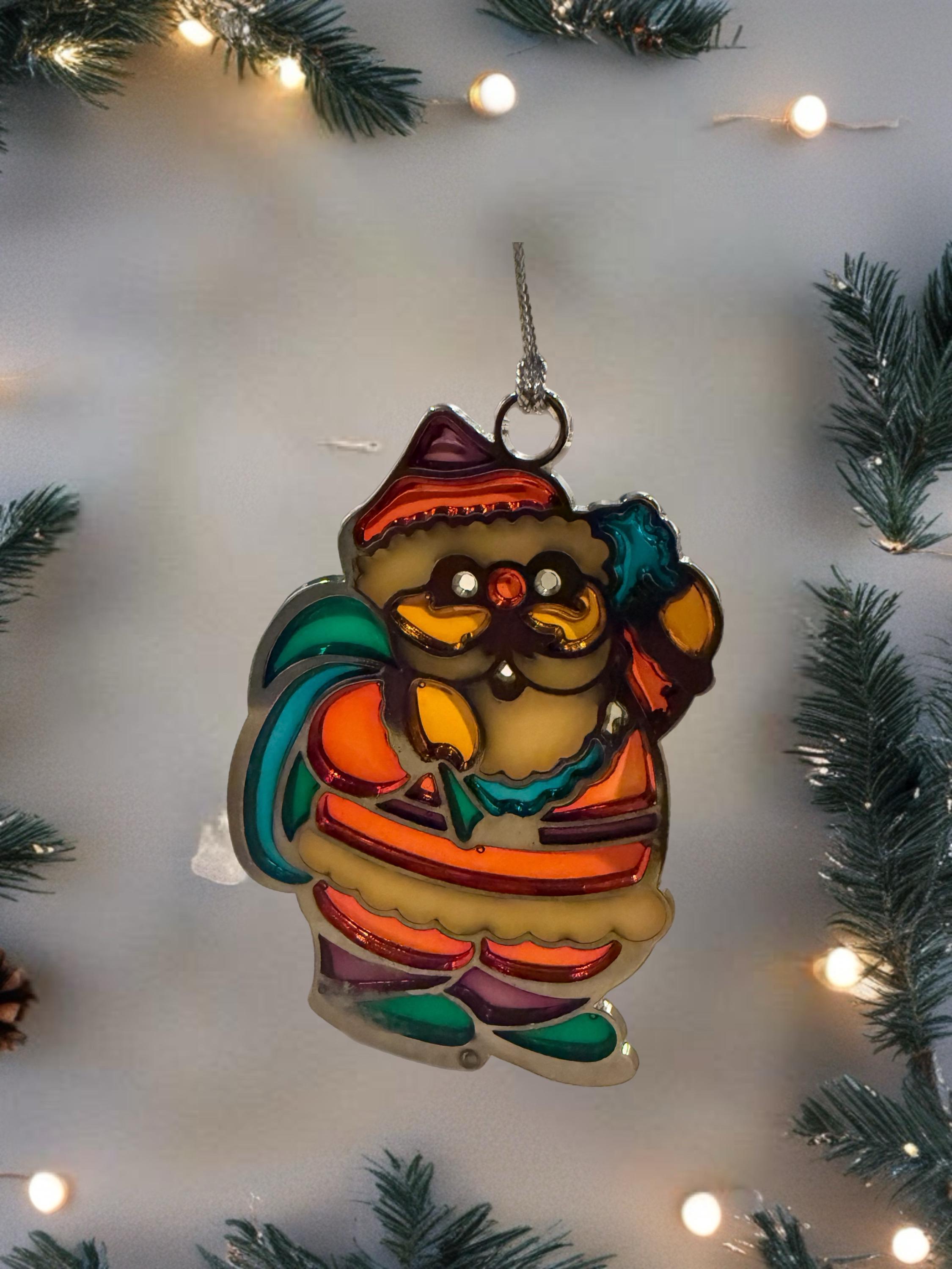 コカコーラ Kart Adler 手作りガラス製 クリスマスサンタオーナメント