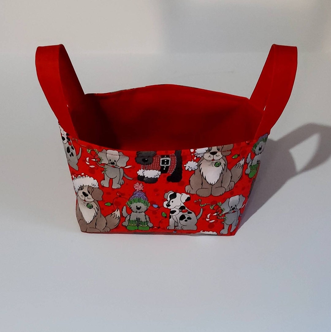 Handmade Fabric Dog Storage Basket Pet Toy Basket Dog Etsy