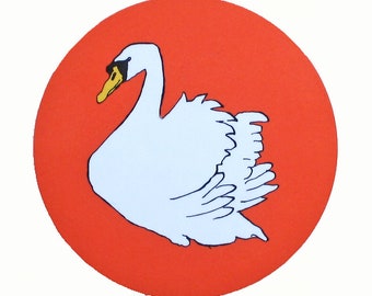 Swan Coaster round Gloss finish