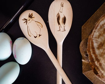 Runner Duck Engraved Wooden spoon