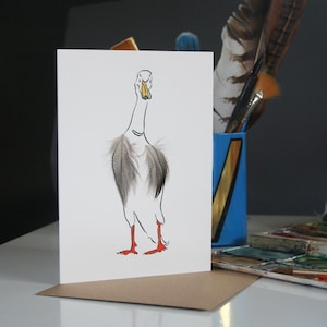 Carte de chemin de table Canard finie à la main avec des plumes de Cluck Cluck