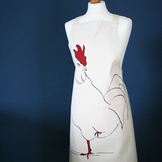 CREAM PENGUIN PERSONALISED COTTON DRILL APRON NATURAL