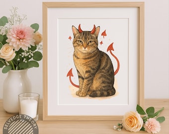 Personalisiertes Tier Portrait: Hunde & Katze Illustration zum Ausdrucken (Digitaler Download)