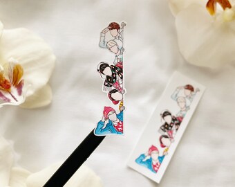 Pegatinas KPOP apiladas del grupo SHINee 5 para laptop, diario, botella de agua, cuaderno, álbum de recortes