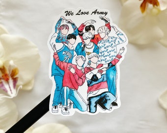 BTS Group We Love Army KPOP Stickers journal, laptop, notebook, scrapbook sticker