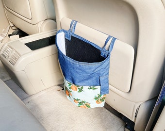 Primavera by Rifle Paper Print Car Trash Bin Trash Can 3 ways to hang with trash bag option and pockets. (Discounted price)