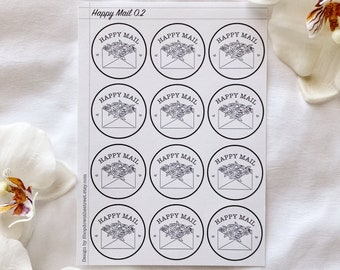 12 Happy Mail Flower Envelope  Stickers paper kiss cut paper stickers