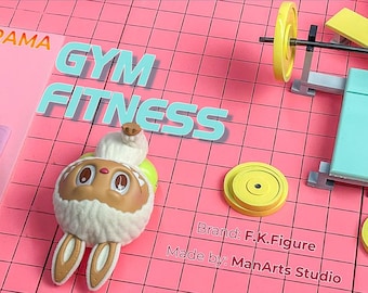 F.K. FIGURE ジムフィットネスジオラマ：ハンドメイド樹脂ミニチュアシーン