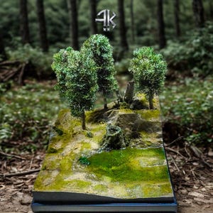 F.K. FIGURE Diorama – “Forest” | Resin Woodland Scene | Mini 15 × 15 cm or Large 30 × 30 cm | Handmade Collectible | Free Shipping