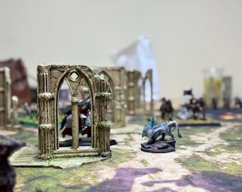 F.K. FIGURE | 28 mm 卓上ウォーゲーム & RPG ジオラマ用モジュラーハンドペイントゴシック大聖堂遺跡地形