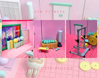 F.K. FIGURE Gym Fitness Diorama: Handmade Resin Miniature Scene