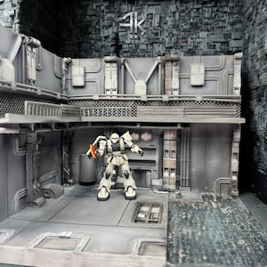F.K. FIGURE Diorama – “Army Base” | Large Resin Diorama Scene | Fits HG/MG Gundam + Artifacts | Handmade Exclusive | Free Shipping