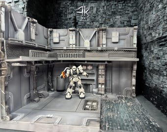 ガンダム軍基地ジオラマ：HG/MGモデル用大型レジン製ジオラマ