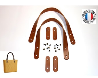 Anses de sac en cuir véritable longueur 50cm avec vis chicago