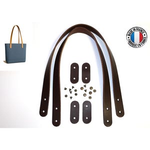 Anses de sac en cuir véritable longueur 65cm avec vis chicago