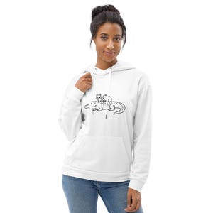 Capybara Riding Alligator Hoodie – Minimalist Animal Line Art Sweatshirt – Funny Nature Lover Gift – Cute Cozy Unisex Graphic Hoodie