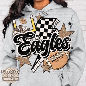 Eagles Football Mascot DTF Transfer: School Spirit, Ready To Press
