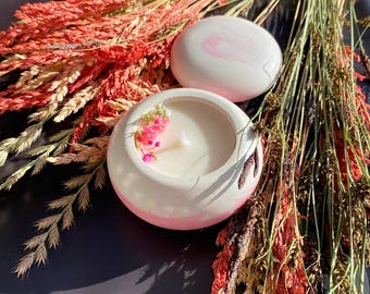 Scented Soy Candle in Gypsum Pot: Wedding Favor, Aromatherapy.