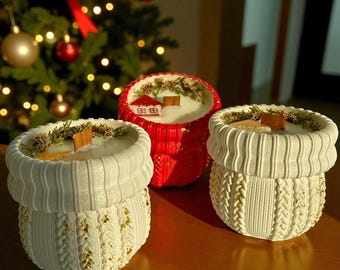 Limited Winter Edition  Candle | Soy Candle with Natural Dried Flowers & Shiny wax Cottage