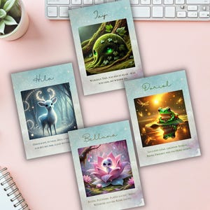 Mystical Figure Affirmation Cards - Set of 26 with Inspiring Phrases and Creative Exercises