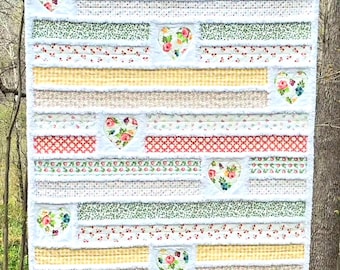 Modern Rag Quilt Pattern Beautiful Day PDF | Baby or Small Lap/ Wheelchair Quilt | Jelly Roll Friendly