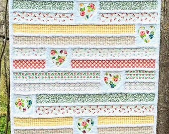 Unique Rag Quilt Pattern-Beautiful Day, Baby or Lap/ Wheelchair Quilt, Jelly Roll Friendly (PDF Download)